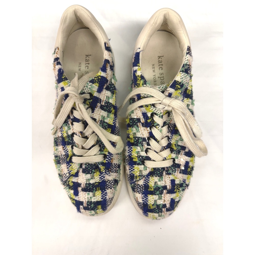 Kate Spade New York Lift Tweed Sequin Sneakers Multi-Color Preppy Womens 9.5